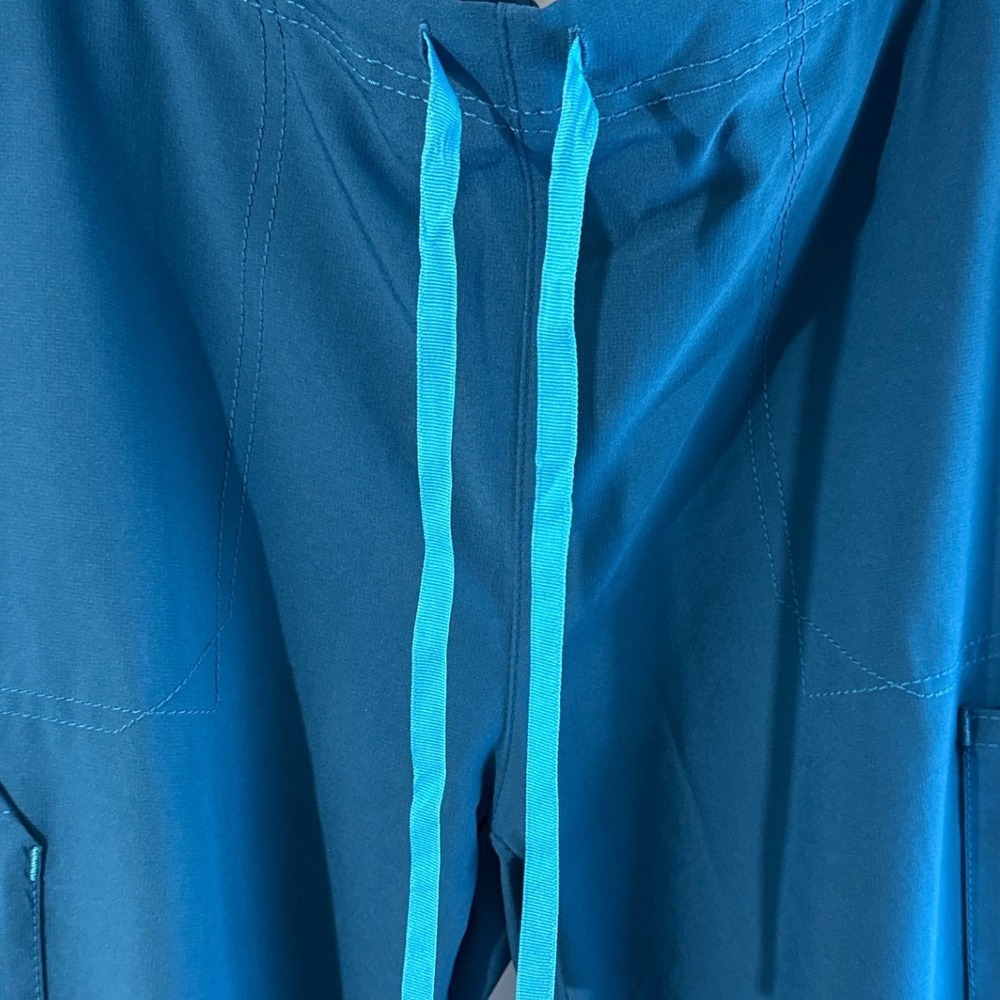 Carhartt Force Liberty Scrub Pants Womens Petite L Caribbean Blue Cargo C52110 - Picture 3 of 7
